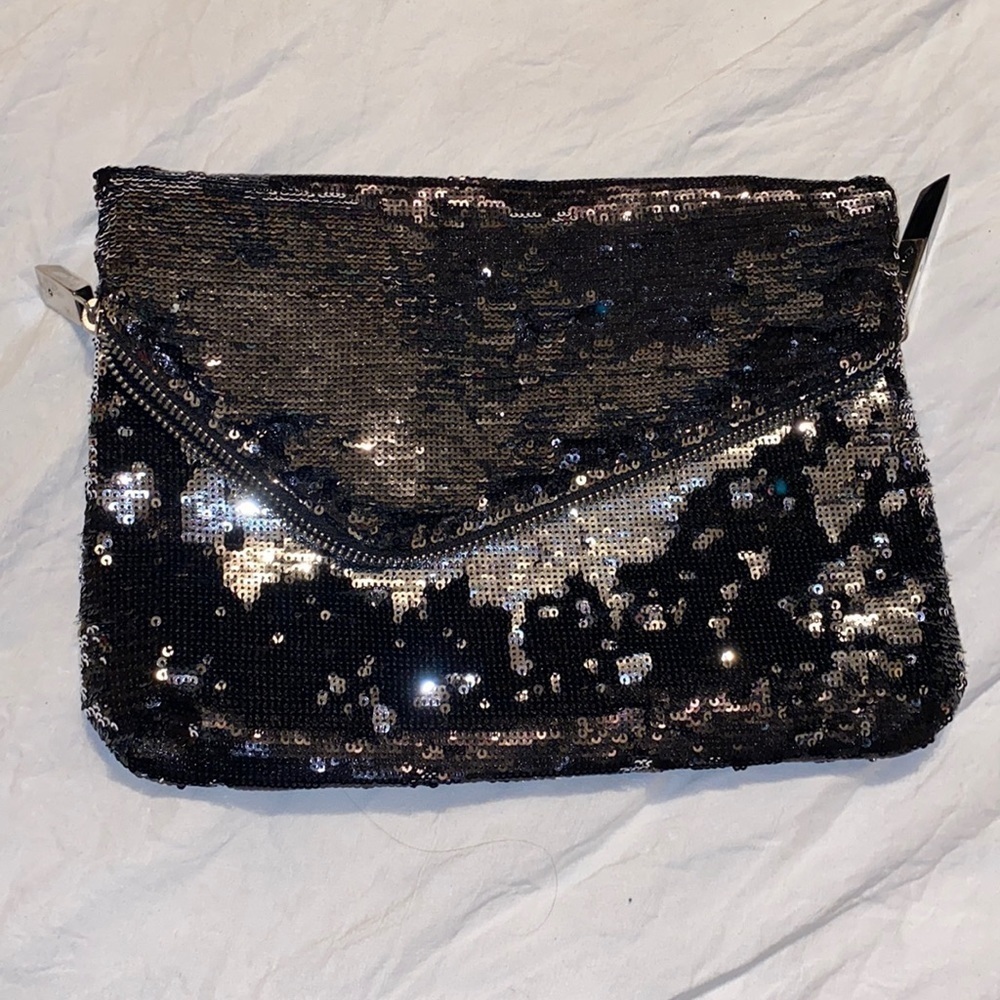 The Limited Sequin Clutch Black Silver ***$8 FINAL SALE****